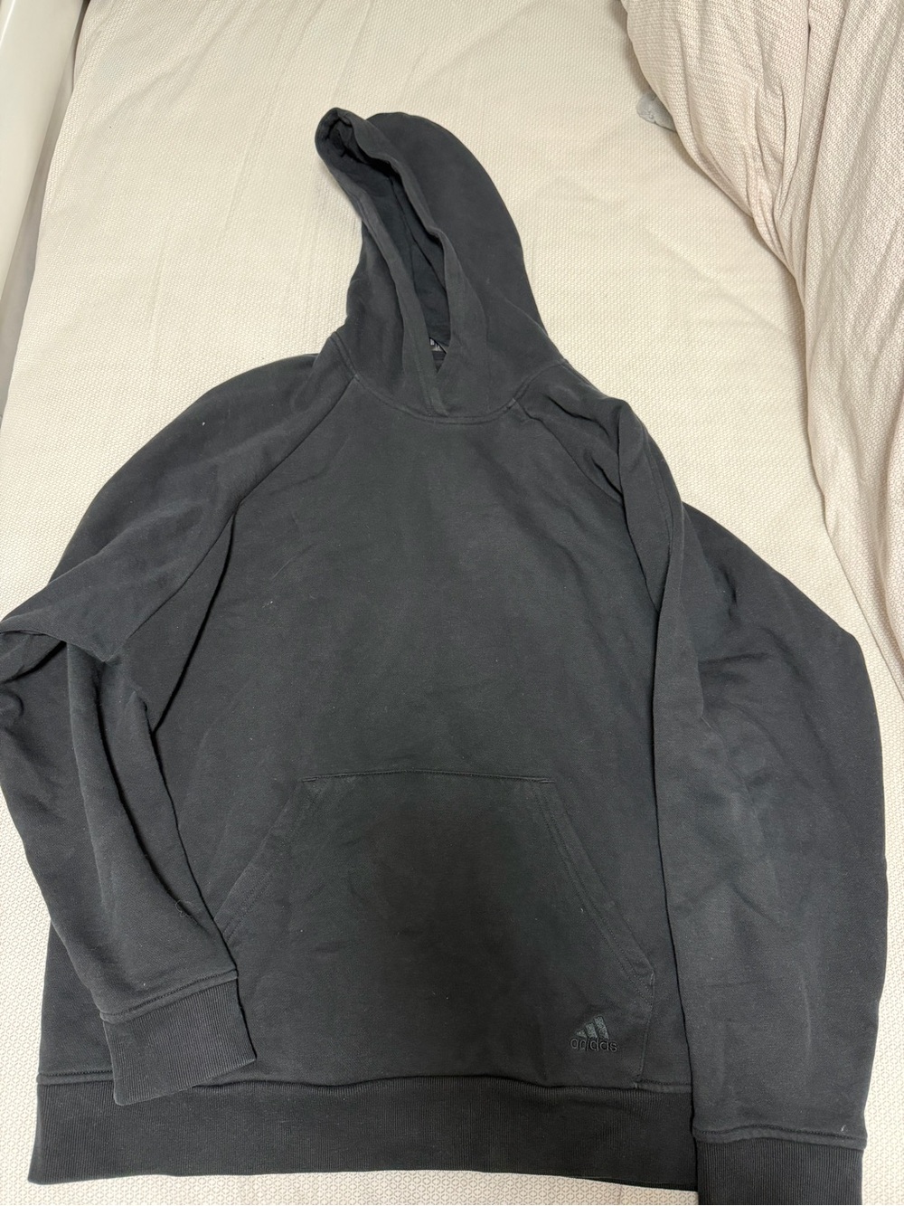 adidas Black Pullover Hoodie with Logo Tag